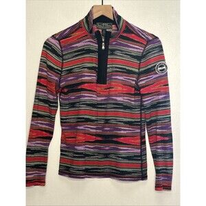 Ralph Lauren Active Womans Medium 1/4 Zip Multicolor 100% Cotton Athleisure Golf